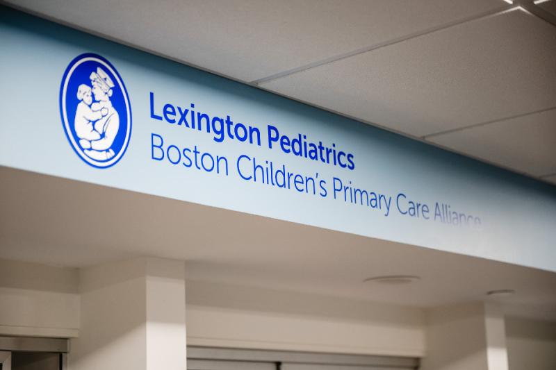 a sign that says lexington pediatrics boston childrens primary care